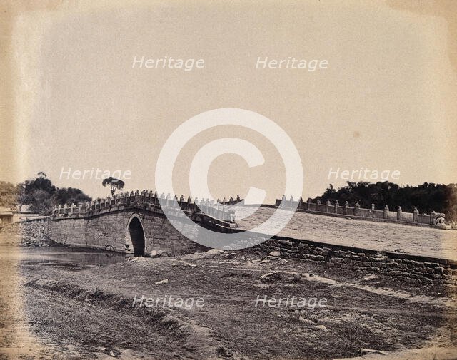 Near Beijing, China: a stone bridge (Palichiun Bridge ?): the site of a battle during the..., 1860. Creator: Felice Beato.