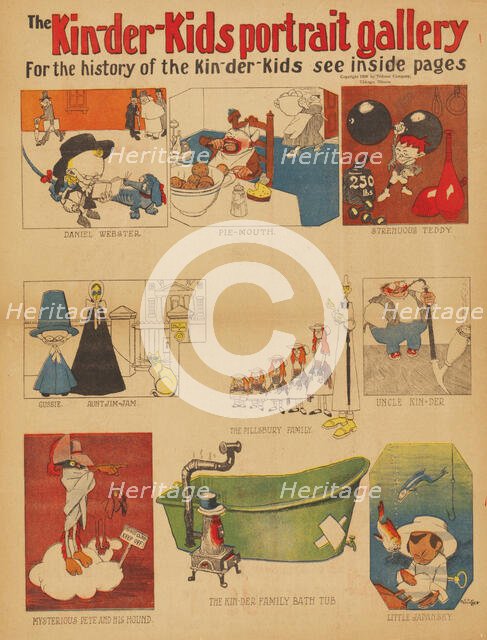 Comic strips from the series Kin-der-Kids. Chicago Tribune, 1906-1907. Creator: Feininger, Lyonel (1871-1956).