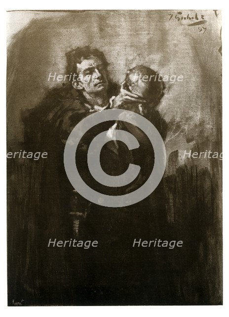 Forbes-Robertson as Hamlet, late 19th century.Artist: John Percival Gulich