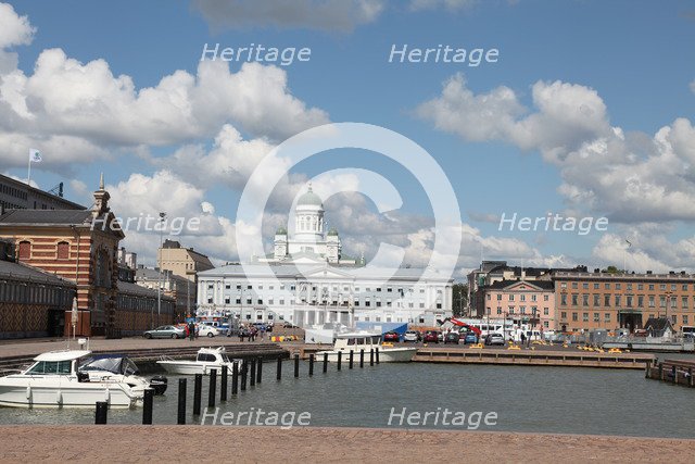The Lutheran Cathedral seen from the South Harbour, Helsinki, Finland, 2011. Artist: Sheldon Marshall