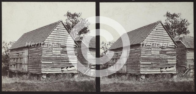 Timber barn on brick stilts, Sussex, 1913. Creator: Walter Edward Zehetmayr.