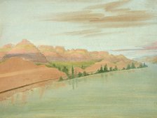 Beautiful Clay Bluffs, 1900 Miles above St. Louis, 1832. Creator: George Catlin.