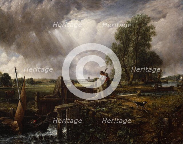 A Boat passing a Lock, 1826. Creator: John Constable.