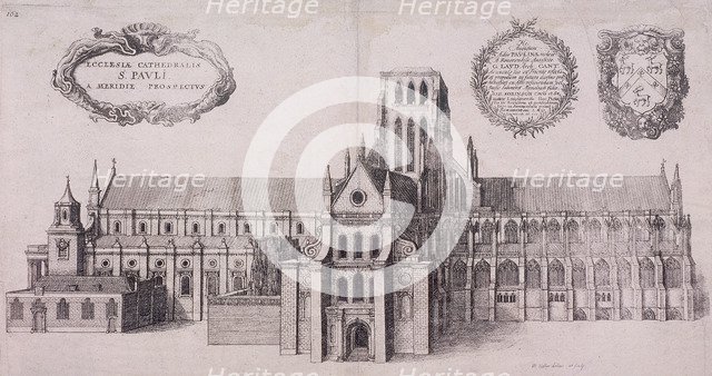 St Paul's Cathedral (old), London, 1656. Artist: Wenceslaus Hollar