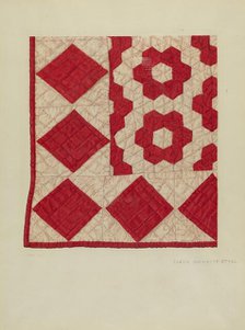 Patchwork Quilt, 1935/1942. Creator: Elgin Moncure Styll.