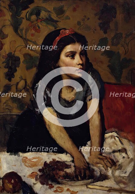 Snacking girl, (1882?). Creator: Anton Romako.