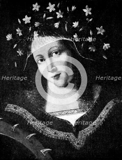 Venetian Art at the New Gallery: St. Catherine - by Bartolommeo Veneziano, 1895. Creator: Unknown.