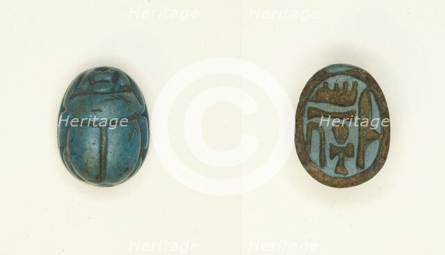 Scarab: Ankhesenamun, Egypt, New Kingdom, Dynasty 18, Reign of Tutankhamun (abt 1336-1327... Creator: Unknown.