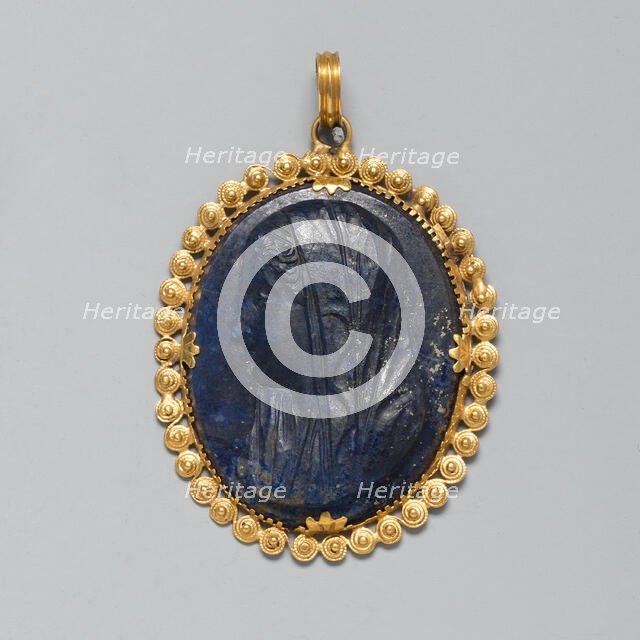 Pendant with Cameo of a Roman Woman, Europe, probably early 19th century. Creator: Unknown.