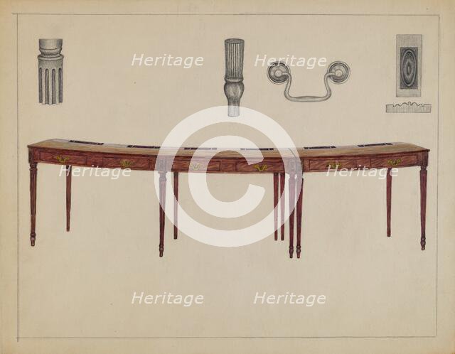 Desk (in two sections) Used by Members of Congress, 1936. Creator: Rollington Campbell.