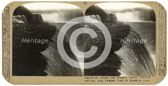 The Niagra Falls, from Prospect Point to Horseshoe Falls, late 19th century. Artist: Unknown