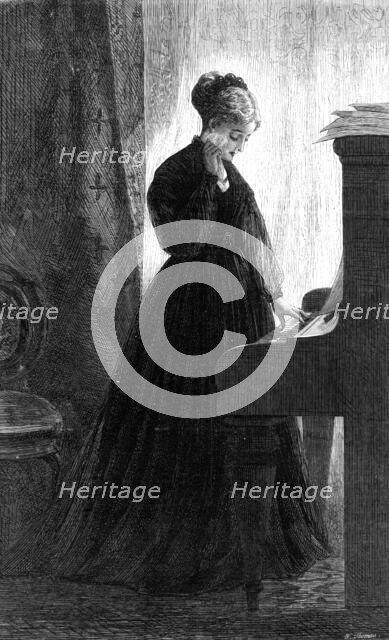 "I Cannot Sing the Old Songs", by Miss A. Claxton, in the Suffolk-Street Exhibition, 1868. Creator: W Thomas.