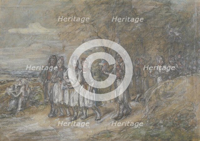 Hessian farm youths, c1840s. Creator: Jakob Dielmann.