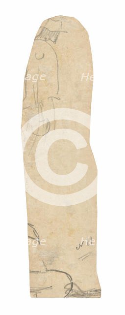 Sketch of Man with a Hat and Fragment of Woman’s Shoulder, 1891/93. Creator: Paul Gauguin.