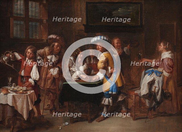 Trictrac Players; Chequers Players, 1648-1710. Creator: Charles Emanuel Biset.