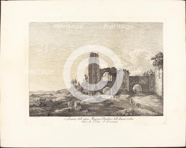Avanzi dell'acqua Marzia, Claudia e dell'Aniene vecchio, 1793. Creator: Jacob Wilhelm Mechau.