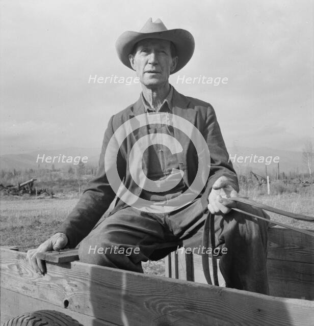 Was Nebraska farmer, now developing land in cut-over area, Bonner County, Idaho, 1939. Creator: Dorothea Lange.