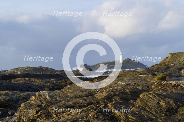 Godrevy Lighthouse, Godrevy Island, Gwinear-Gwithian, Cornwall, 2011. Creator: Peter Williams.