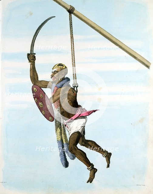 Ceremony honouring Mariatale, goddess of smallpox, Negapattam, India, 1806. Artist: Unknown