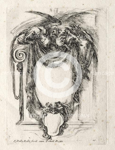 New Model for a Cartouche, 1647. Creator: Stefano Della Bella (Italian, 1610-1664).
