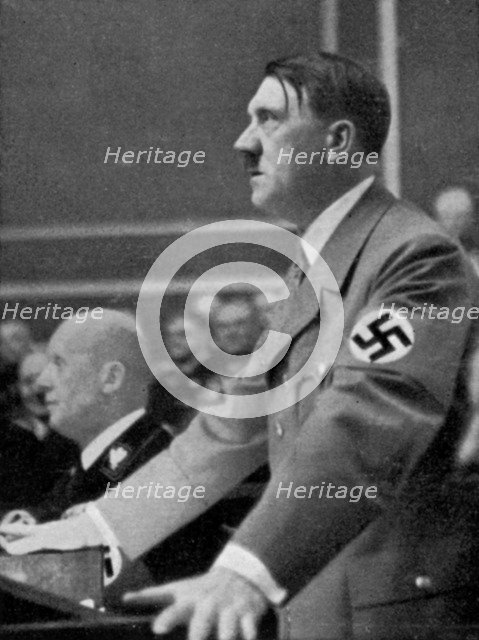 Adolf Hitler addresses the Reichstag, Berlin, Germany, 18 March 1938. Artist: Unknown
