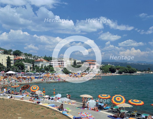 Beach scene, Opatija, Croatia.