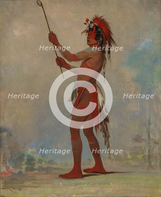 We-chúsh-ta-dóo-ta, Red Man, a Distinguished Ball Player, 1835. Creator: George Catlin.