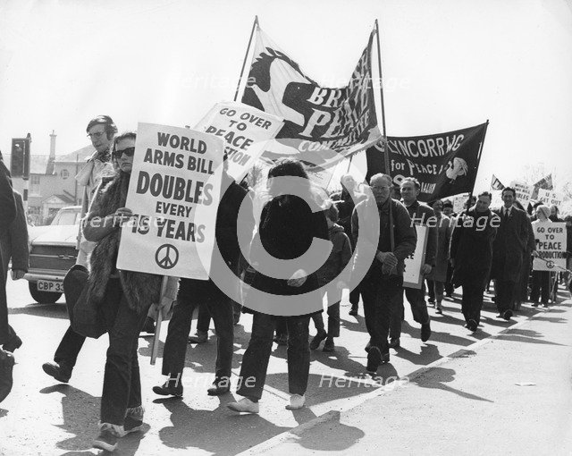 CND demo, Horley, Surrey, c1969.
