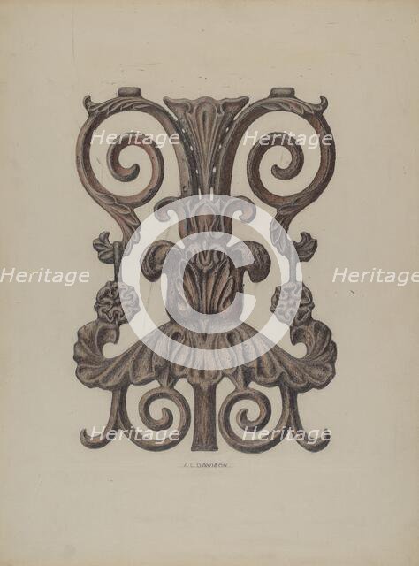 Section of Cast Iron Balcony, c. 1937. Creator: Austin L. Davison.