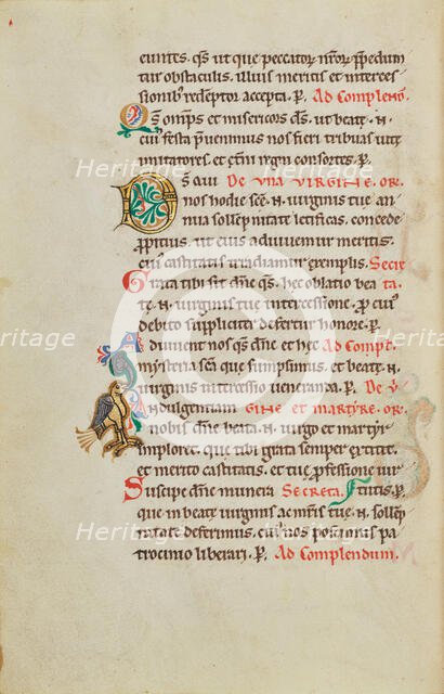 Decorated Initial D; Decorated Initial I; Stammheim Missal, probably 1170s. Creator: Unknown.