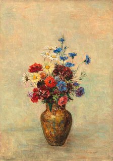 Flowers in a Vase, c. 1910. Creator: Odilon Redon.