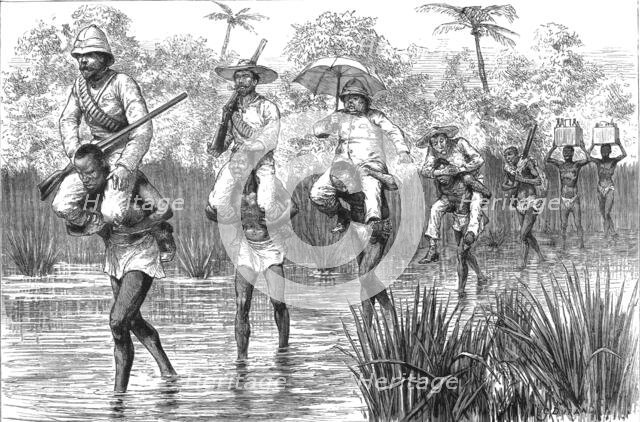 ''Shooting in West Africa -- Through a Mangrove Swamp', 1890. Creator: Unknown.