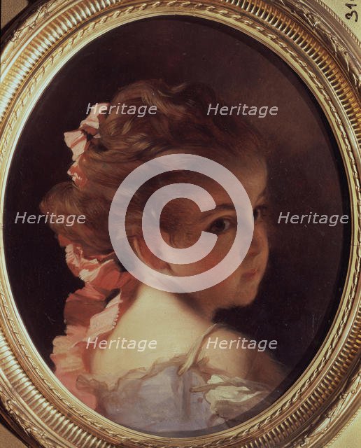 Girl's head, 1850-1860. Artist: Makarov, Ivan Kosmich (1822-1897)