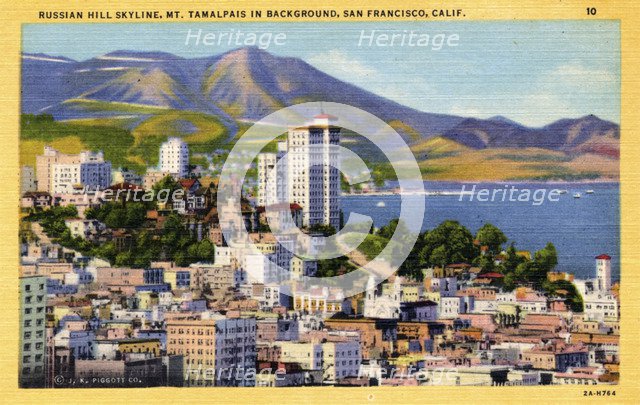 Russian Hill skyline, San Francisco, California, USA, 1932. Artist: Unknown