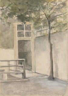 View of a courtyard from the artist's studio in Kazernestraat in The Hague, 1834-1903. Creator: Jan Hendrik Weissenbruch.