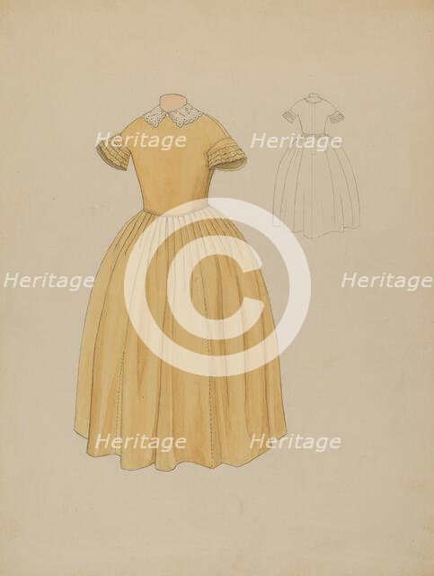 Child's Dress & Collar, c. 1936. Creator: Roberta Spicer.