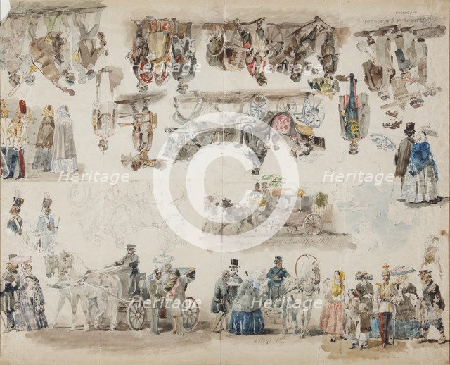 Genre scenes in St. Petersburg, 1857.