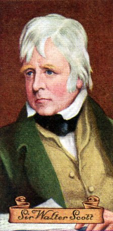 Sir Walter Scott, taken from a series of cigarette cards, 1935. Artist: Unknown