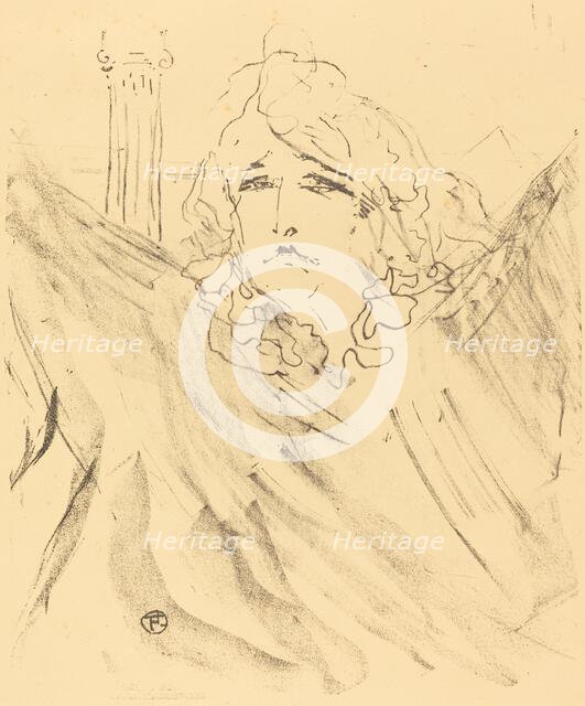 Sarah Bernhardt in "Cleopatra" (Sarah Bernhardt dans "Cléopatre"), 1896. Creator: Henri de Toulouse-Lautrec.