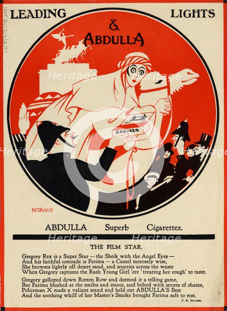Abdulla Cigarettes, 1920s. Artist: Nerman