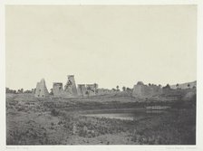 Palais de Karnak, Propylées du Sud; Thèbes, 1849/51, printed 1852. Creator: Maxime du Camp.