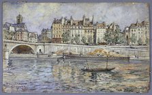 Quai de l'Hotel-de-Ville and Louis-Philippe bridge, 1899. Creator: Frederic Houbron.