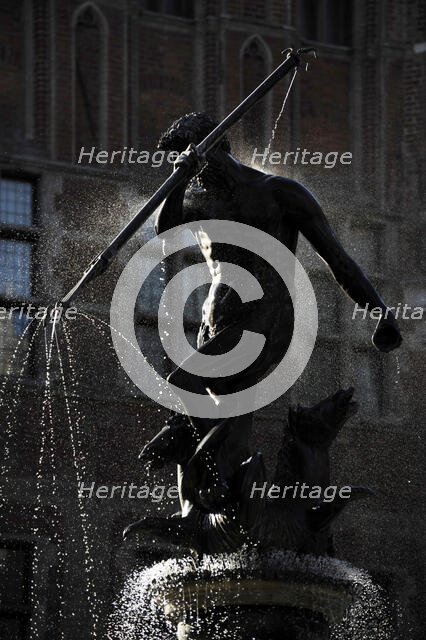 Neptune's Fountain by Abraham van den Block and Piotr Husen, Gdansk, Poland, 2015. Creator: Unknown.