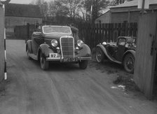 Ford V8 drophead and MG PA at a motoring trial, 1930s. Artist: Bill Brunell.