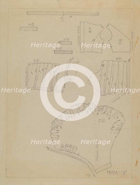 Pattern for Dress, c. 1936. Creator: Jean Peszel.