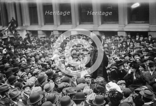 Mrs. Pankhurst in Wall St., 1911. Creator: Bain News Service.