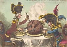 The Plumb-Pudding in Danger;-or-State Epicures Taking un Petit Souper, Februa..., February 26, 1805. Creator: James Gillray.