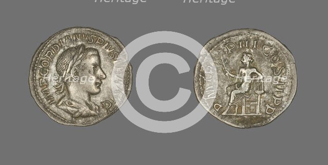 Denarius (Coin) Portraying Emperor Gordian III, 241-243. Creator: Unknown.
