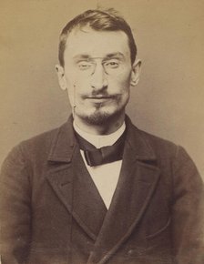 Moucheraud. Adrien, Eugène. 28 ans, né à Paris IVe. Imprimeur. Anarchiste. 4/3/94., 1894. Creator: Alphonse Bertillon.