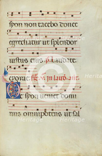 Decorated Initial D; Antiphonal, late 13th century. Creator: Unknown.